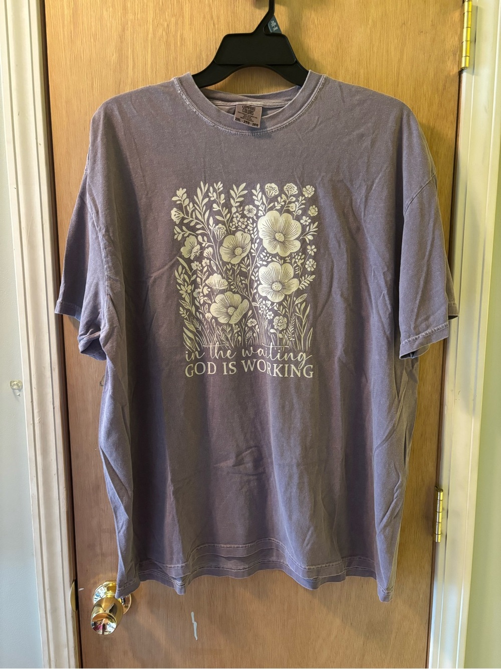 Comfort Colors "In The Waiting God Is Working" Floral Graphic T-Shirt
